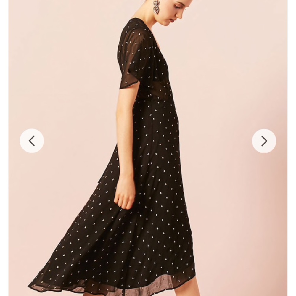 Sheer top wrap dress, high-low flows!